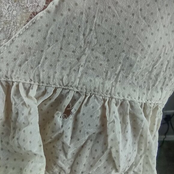 Free People Cream Polka Dot Tank Lace Size XS - Picture 6 of 7